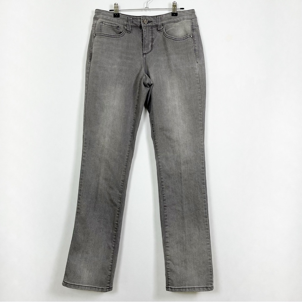 Nine West Women’s Grey Piper Jeans Size‎ 6R/28 Straight Leg Medium Rise